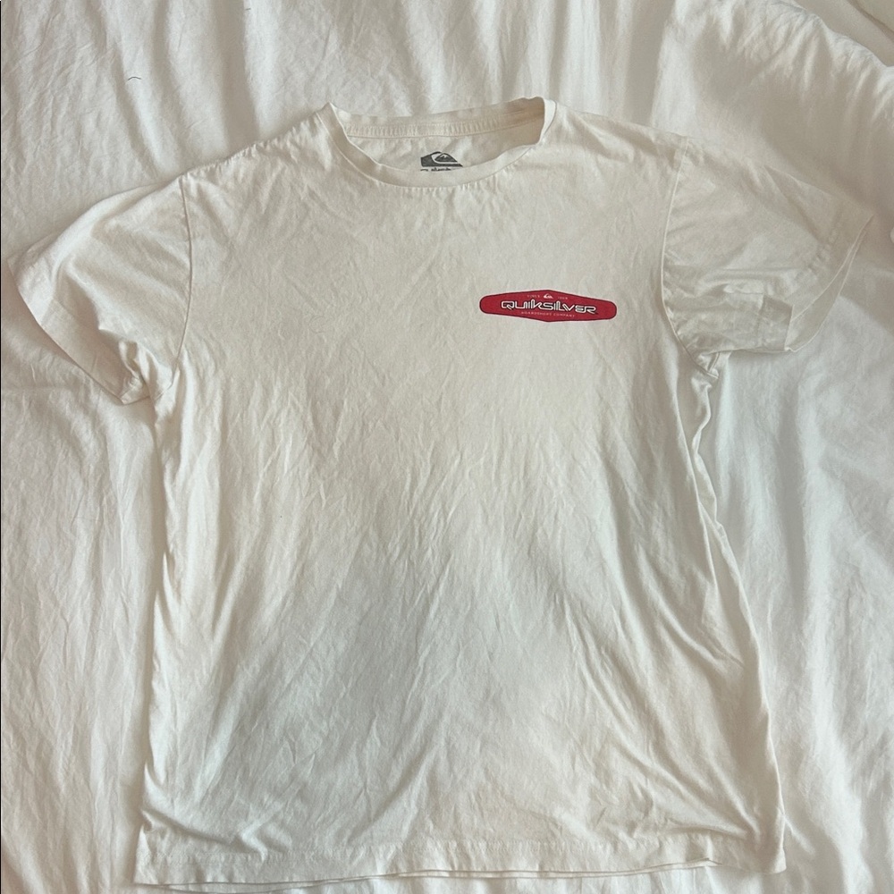 Quiksilver Off-White Tee with Red Logo